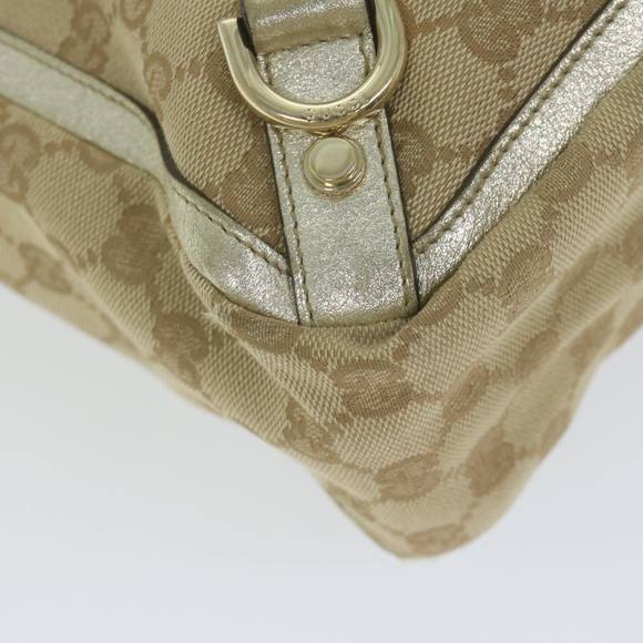 GUCCI GG Canvas Hand Bag Beige Gold Tone 170004 Auth ep2669 - Picture 15 of 16